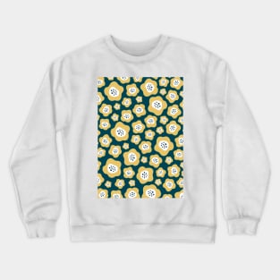 Funky Floral Pattern II in Charcoal and Yellow Crewneck Sweatshirt